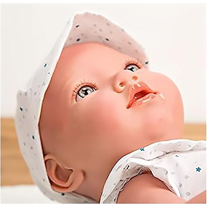 ARIAS- Bebe Reborn Claudio Azul con colchoneta para Carro o Cuna y dou dou mordedor