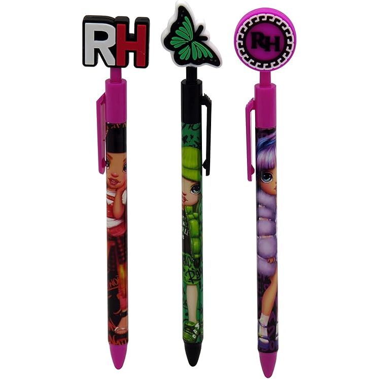 Rainbow High - Pack de 3 Bolígrafos con Topper Infantiles