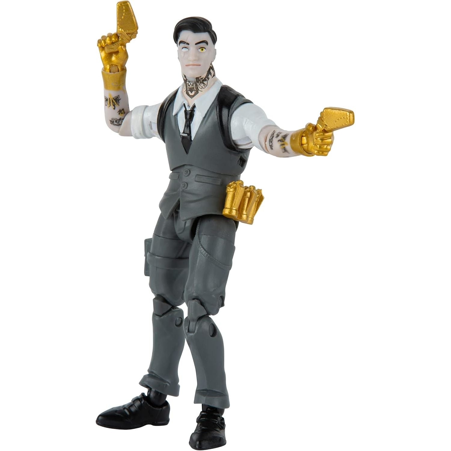 Figura Fortnite Midas Master Grade 2 en 1 + 15 Accesorios Coleccionables - caja algo dañada