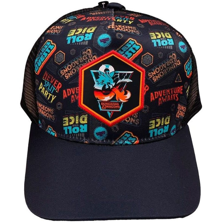 Gorra Dungeons & Dragons | Gorra Oficial con Logo D&D | Estilo Trucker Ajustable | Accesorio Gamer y de Fantasía para Fans del Rol