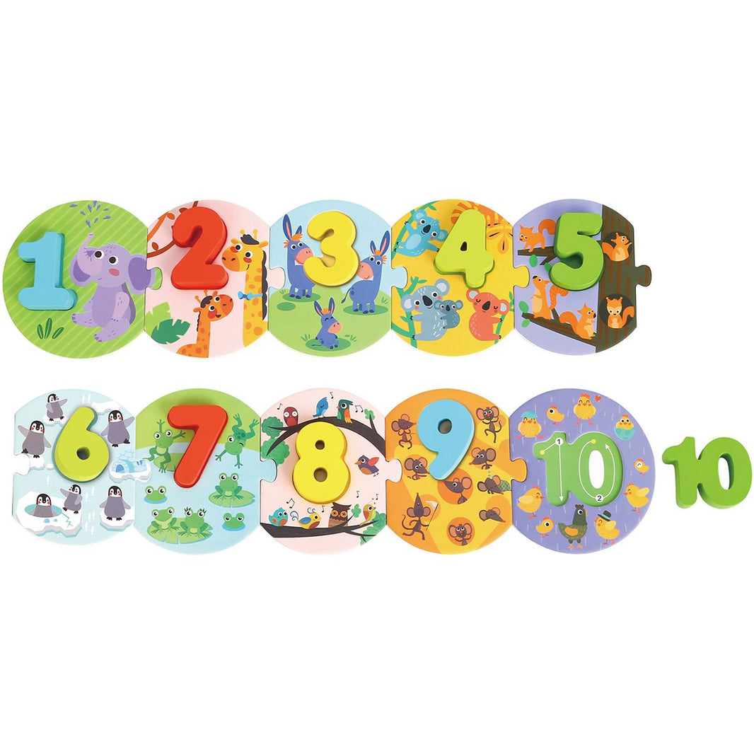 Puzzle de Numeros de Madera Tooky Toy 20 piezas