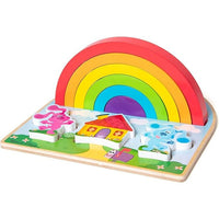 Rompecabezas Apilable de Madera Blue’s Clues & You – Arco Iris de 9 Piezas | Juguete Educativo Infantil