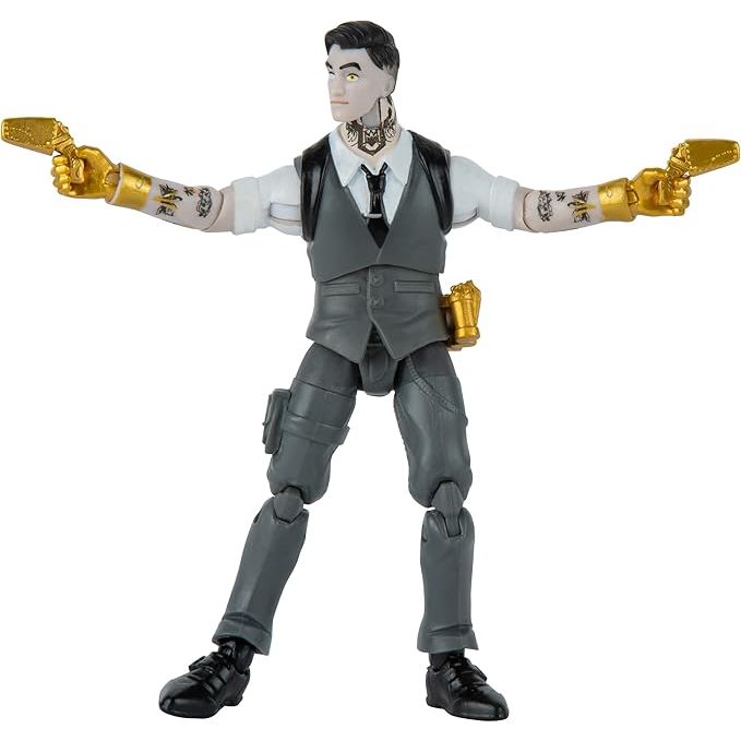 Figura Fortnite Midas Master Grade 2 en 1 + 15 Accesorios Coleccionables - caja algo dañada