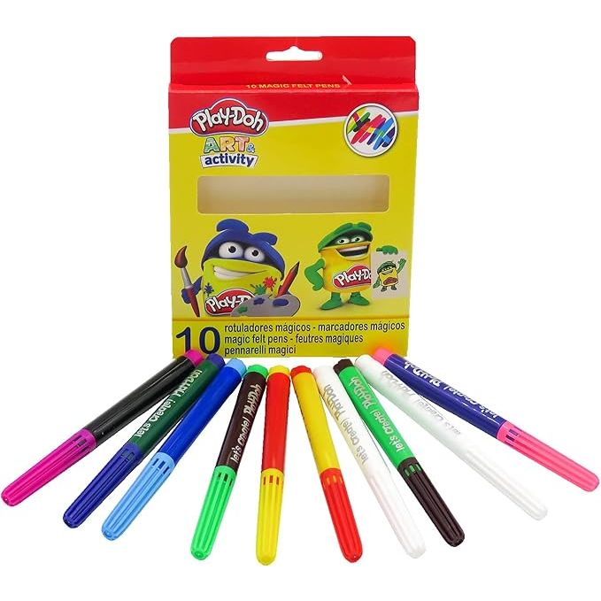 Play-Doh Pack de 10 Rotuladores de Colores Mágicos | Rotuladores Infantiles Lavables | Juguete Creativo para Niños y Niñas