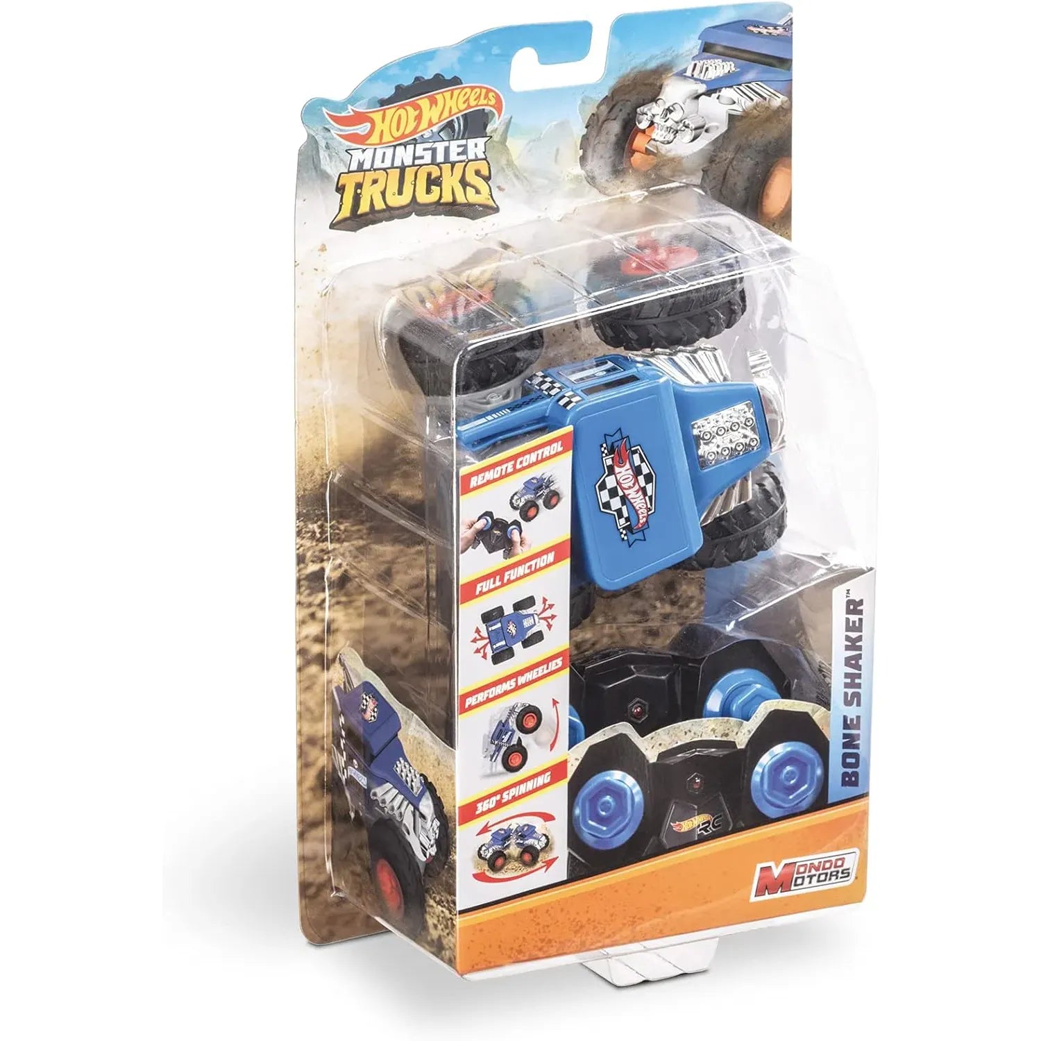 Mondo Motors - Monster Trucks Bone Shaker - Coche teledirigido azul - caja algo dañada