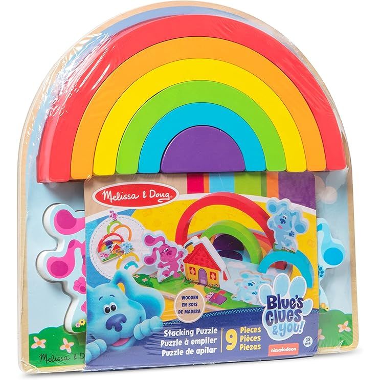 Rompecabezas Apilable de Madera Blue’s Clues & You – Arco Iris de 9 Piezas | Juguete Educativo Infantil