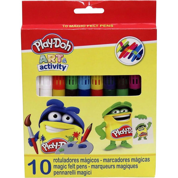 Play-Doh Pack de 10 Rotuladores de Colores Mágicos | Rotuladores Infantiles Lavables | Juguete Creativo para Niños y Niñas