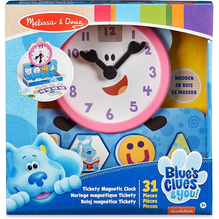 Reloj Magnético de Madera Blue’s Clues & You – 31 Piezas | Juguete Educativo para Aprender la Hora