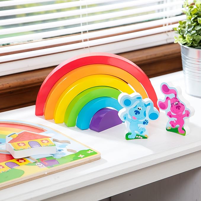 Rompecabezas Apilable de Madera Blue’s Clues & You – Arco Iris de 9 Piezas | Juguete Educativo Infantil
