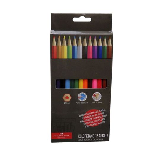 12 Lápices de Madera Athletic Club Bilbao Oficiales | Lápices Escolares Colores Niños