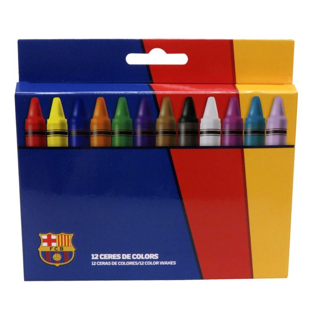 FC Barcelona Set 12 Lápices de Colores | Pinturas Escolares Infantiles | Material Escolar Oficial Barça