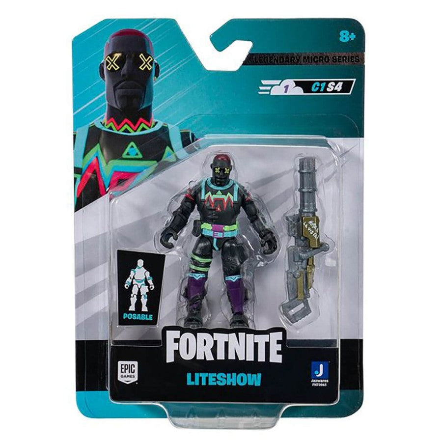 Minifigura de Fortnite con Accesorio Legendary Micro Series 7cm - caja algo dañada
