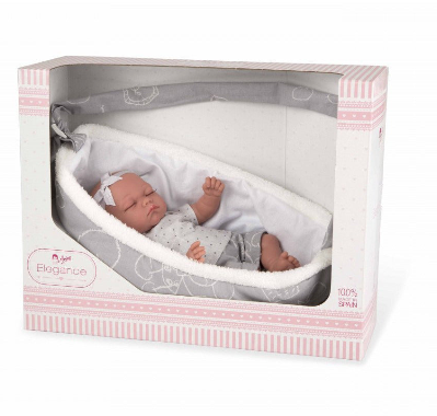 Muñeca Arias Elegance Noa con Portabebé y Sonido Ref. 50272 – Muñeca Bebé de 33 cm con Accesorios | Fabricada en España