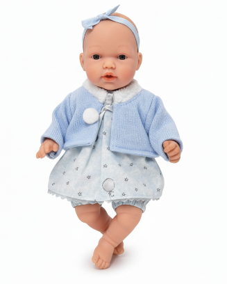 Muñeca Arias Elegance Azul Ref. 60610-1 – Muñeca Bebé de 42 cm con Conjunto Azul y Complementos | Fabricada en España