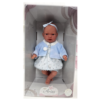 Muñeca Arias Elegance Azul Ref. 60610-1 – Muñeca Bebé de 42 cm con Conjunto Azul y Complementos | Fabricada en España