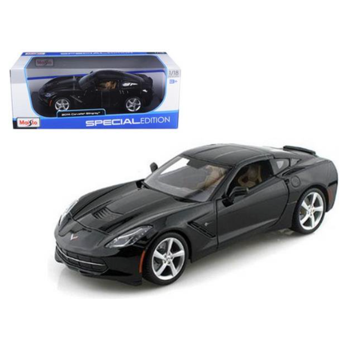 Maisto Edición Especial – Corvette Stingray 2014 Escala 1:18 | Coche de Colección Die-Cast Metálico | Modelo Realista para Coleccionistas