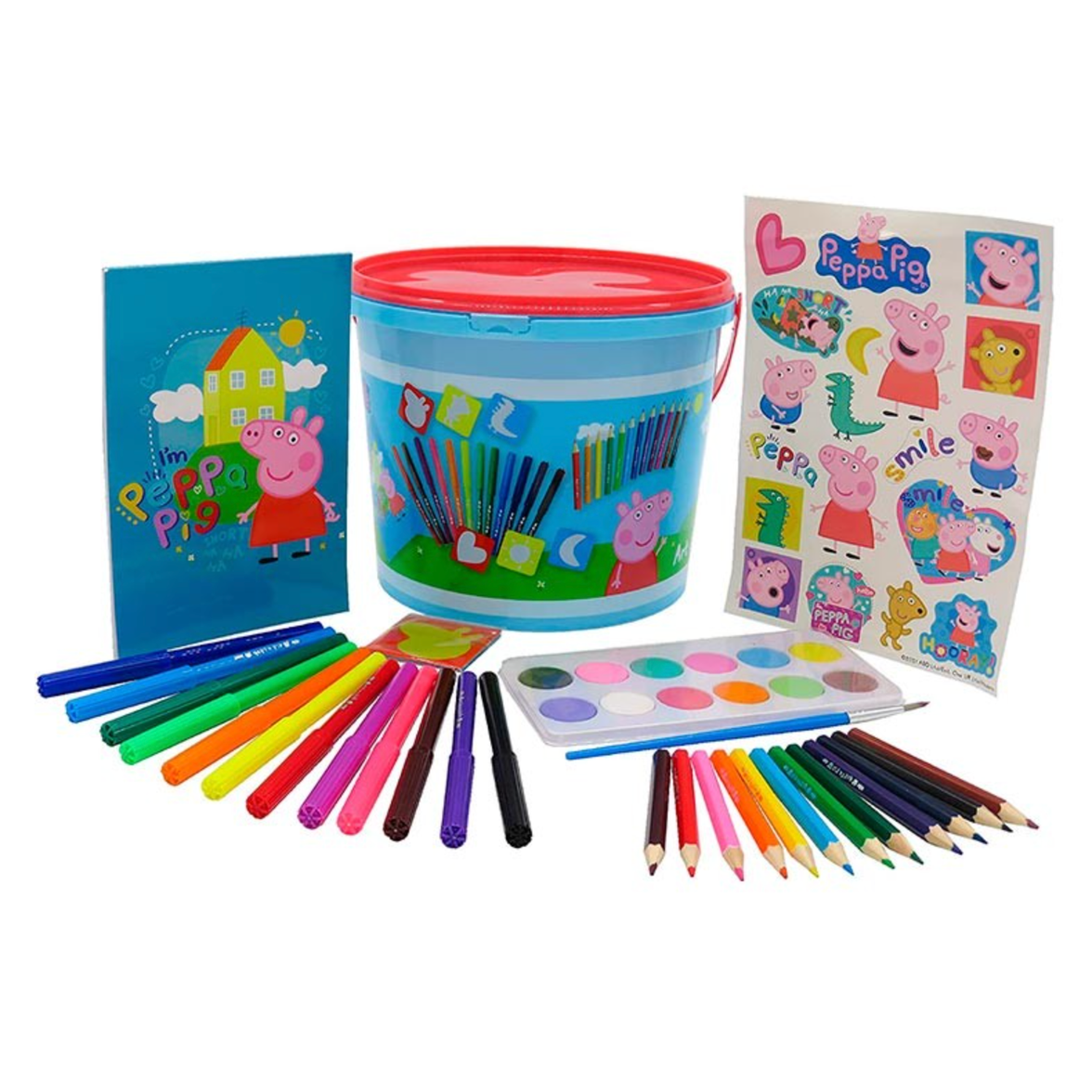 Peppa Pig Cubo Actividades Dibujo con 46 Piezas para Pintar y Colorear