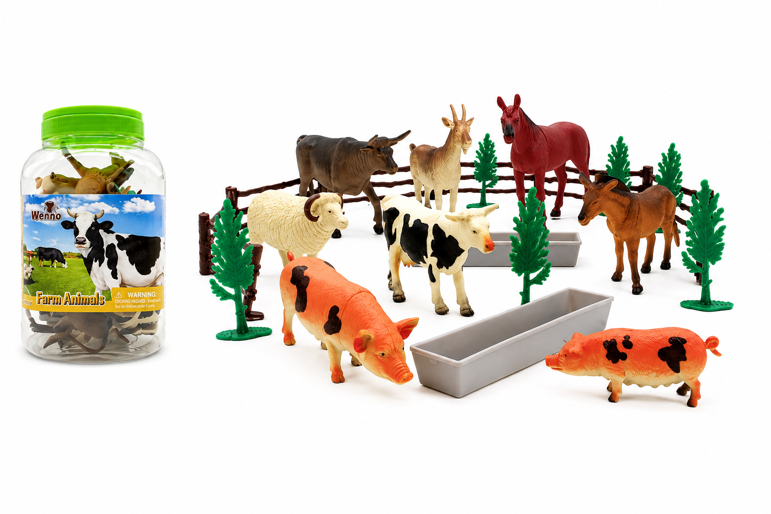 Set de Animales de Granja 24 Piezas | Figuras de Granja con Accesorios para Niños