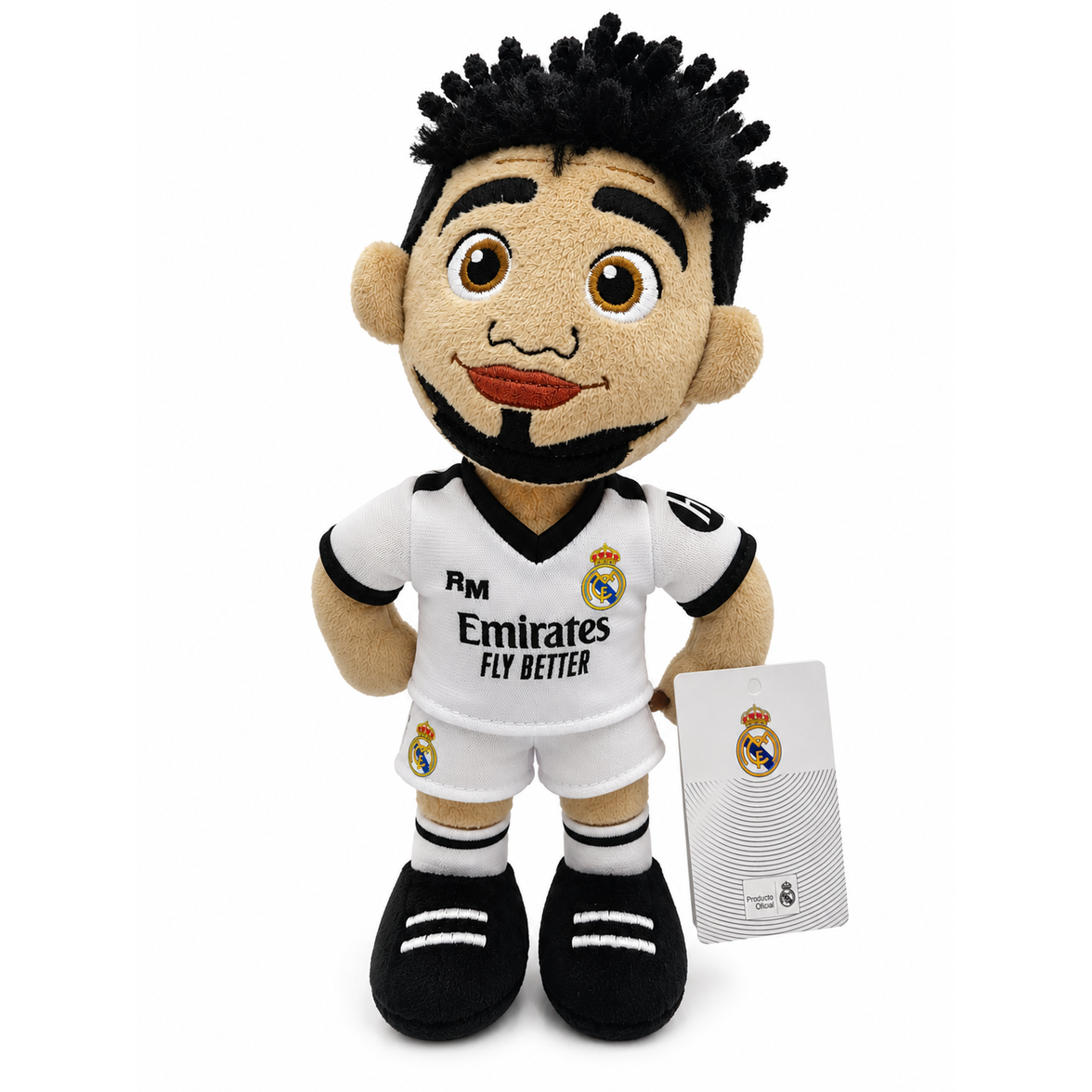 Peluche Bellingham Real Madrid 25 cm Oficial | Muñeco de Felpa con Equipación Blanca