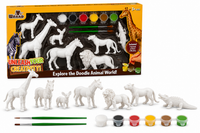 Set de Animales para Pintar con Pinturas y Pinceles | Kit Creativo Infantil 7 Figuras