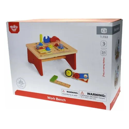 Banco de Trabajo de Madera para Niños Tooky Toy – Taller de Herramientas Educativo STEM
