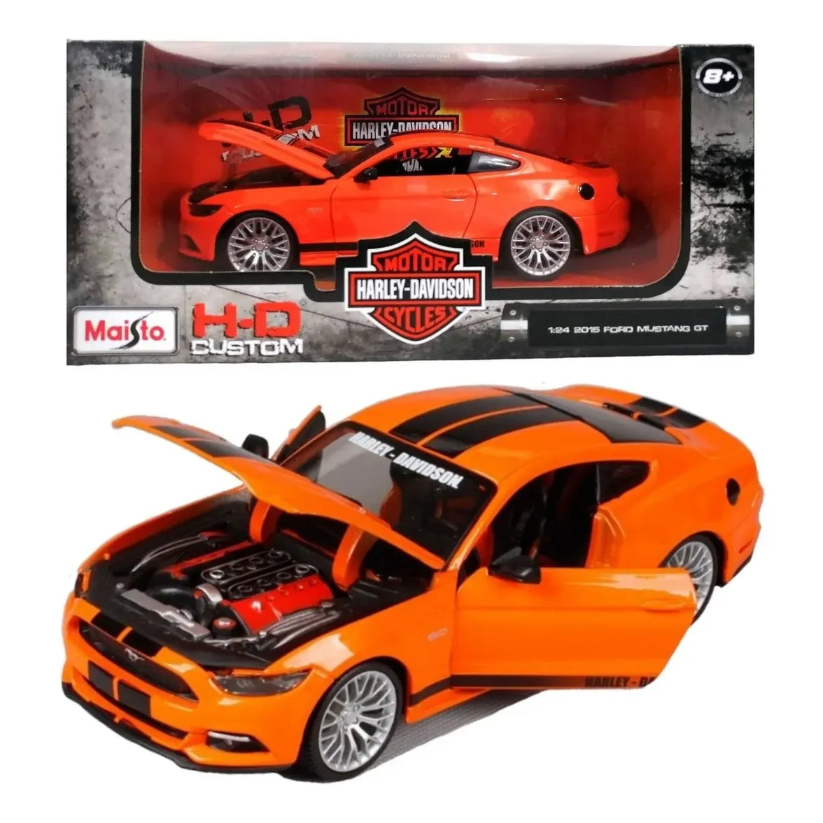 Maisto Harley-Davidson 2015 Ford Mustang GT Escala 1:24 | Coche de Colección Metálico Die-Cast | Réplica Oficial Detallada para Coleccionistas