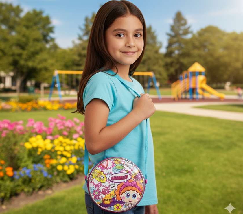 Bolso Redondo Chamoy – CMM Bolsiux Coloreante | Accesorio Infantil Original