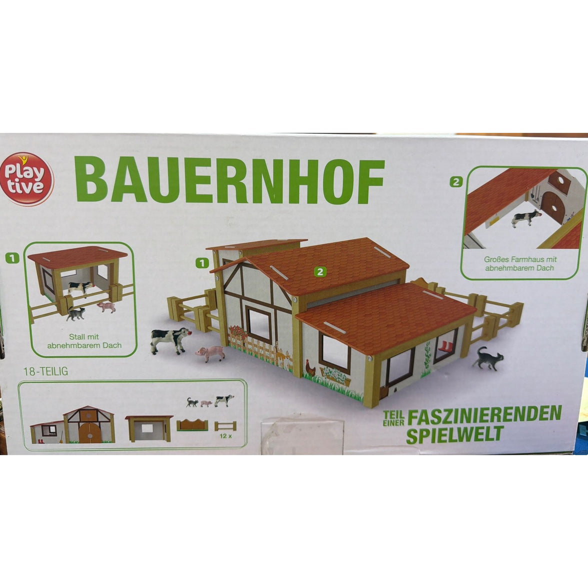 Set de Granja de Madera Playtive – Granja de Juguete con Animales y Accesorios para Niños