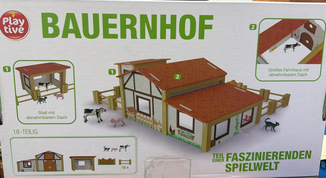 Set de Granja de Madera Playtive – Granja de Juguete con Animales y Accesorios para Niños