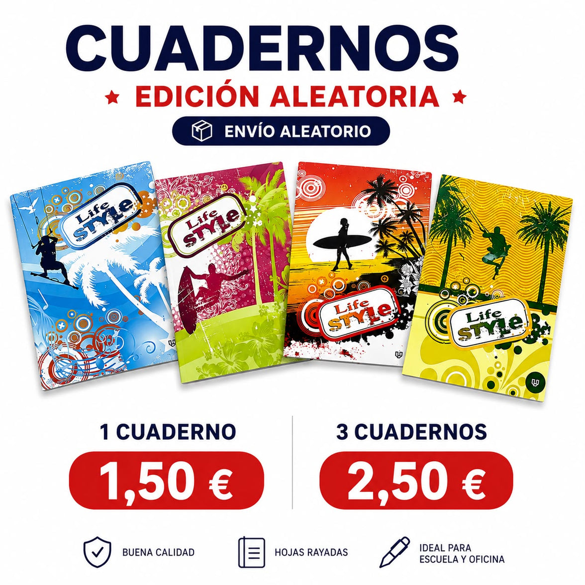 Cuaderno Life Style - Diseño aleatorio