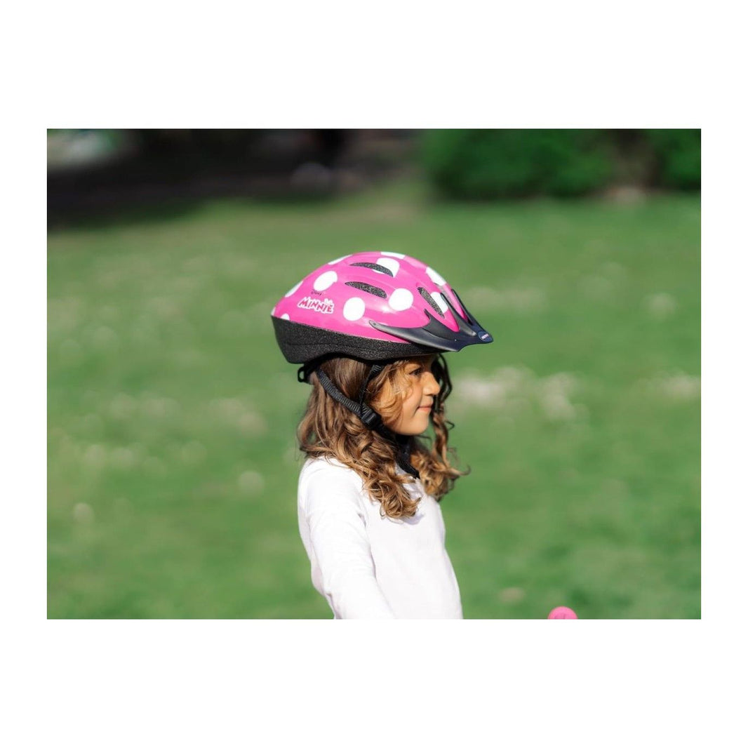 Casco Infantil Minnie Mouse Disney Huffy 01316HL Rosa Lunares | Bici y Patinete +3 años