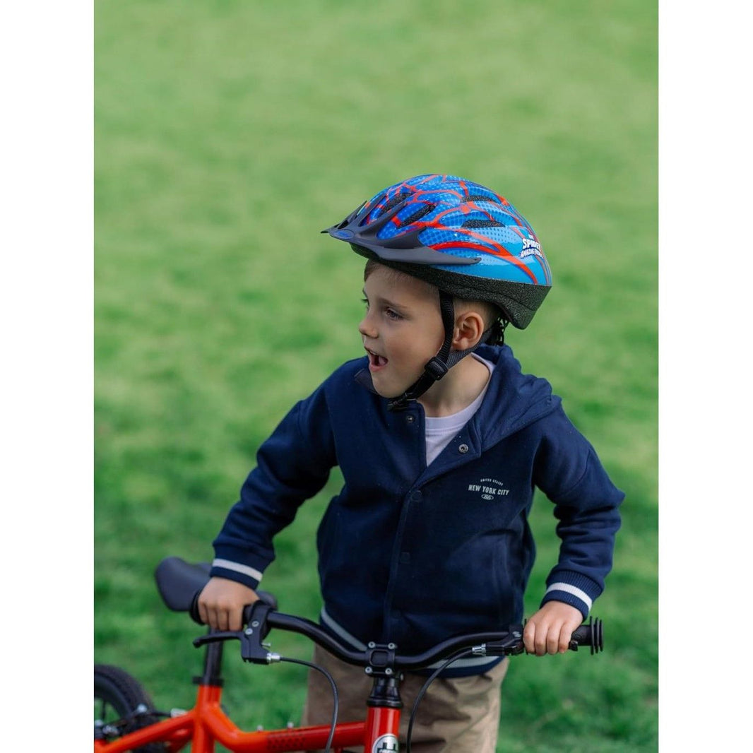 Casco Infantil Spiderman Marvel Huffy 01314HL Azul y Rojo | Bici y Patinete +3 años