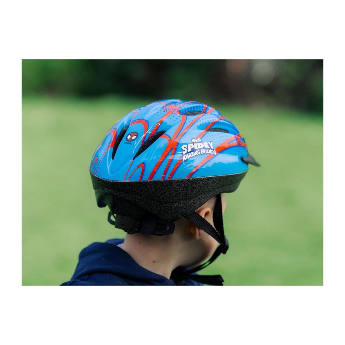 Casco Infantil Spiderman Marvel Huffy 01314HL Azul y Rojo | Bici y Patinete +3 años