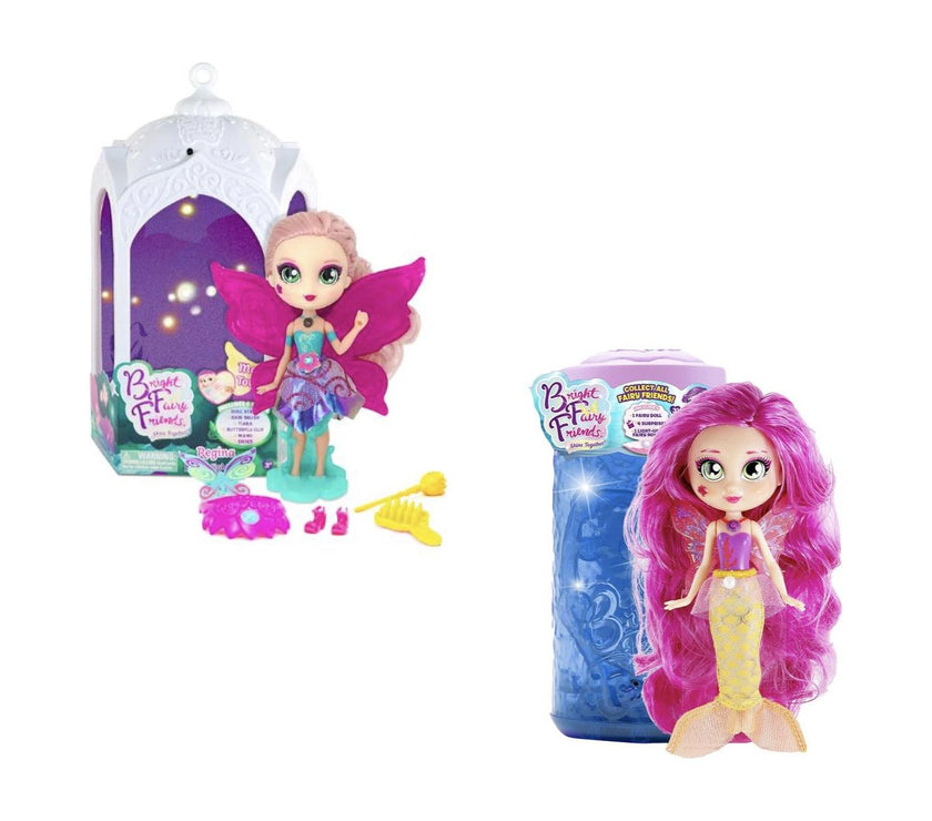 Pack de 2 Muñecas - Sirena y Hada con luces mágicas