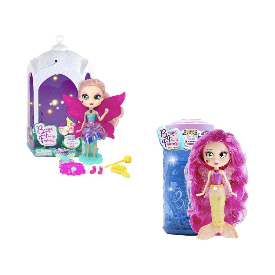 Pack de 2 Muñecas - Sirena y Hada con luces mágicas