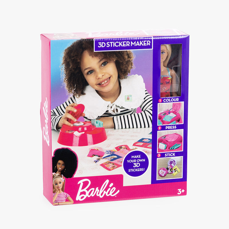 Barbie con accesorios crea stickers 3D
