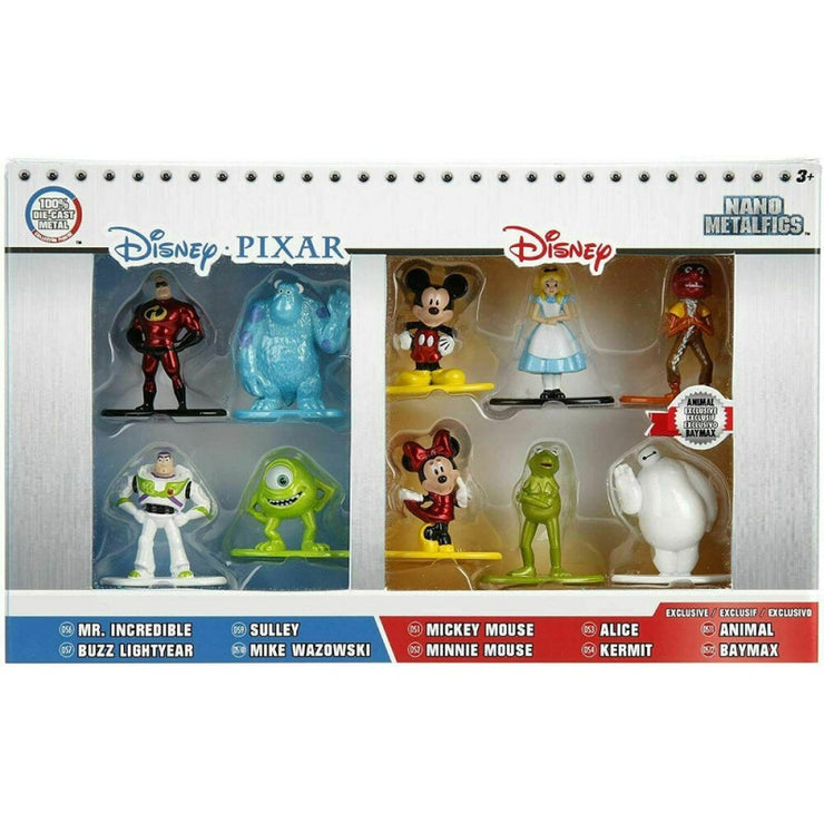 Blister 10 Figuras Nano Metlfigs Disney Pixar 4cm.
