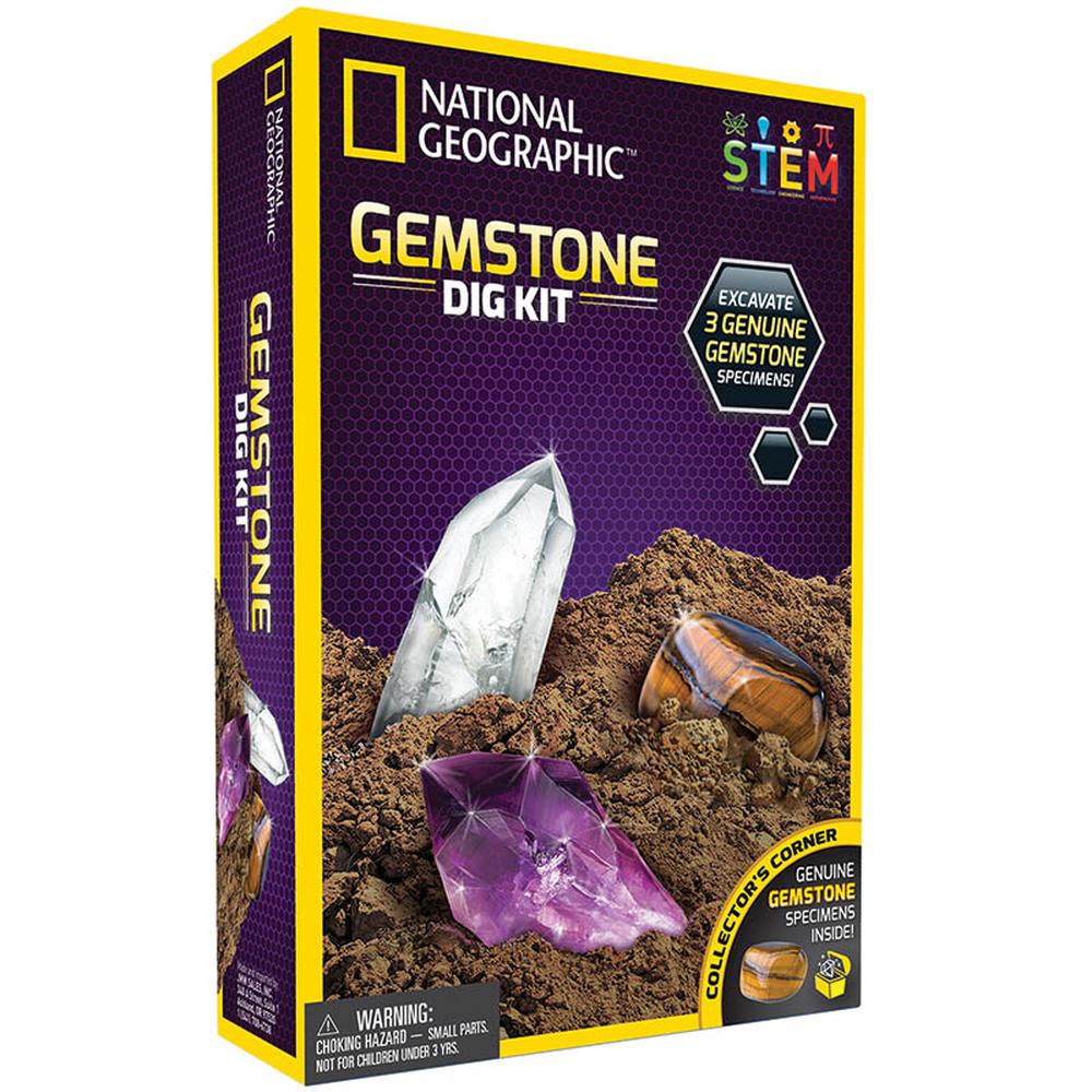 National Geographic Kit de excavación de piedras preciosas - caja algo dañada