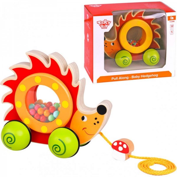 Tirador de madera Baby Hedgehog Tooky Toy