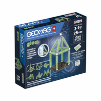 Geomag Glow Recycled – Set Magnético de 25 Piezas | Construcciones que Brillan en la Oscuridad