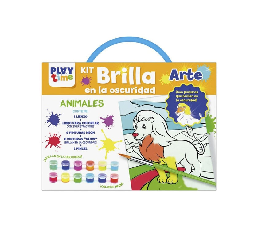 Kit arte brilla en la oscuridad animales