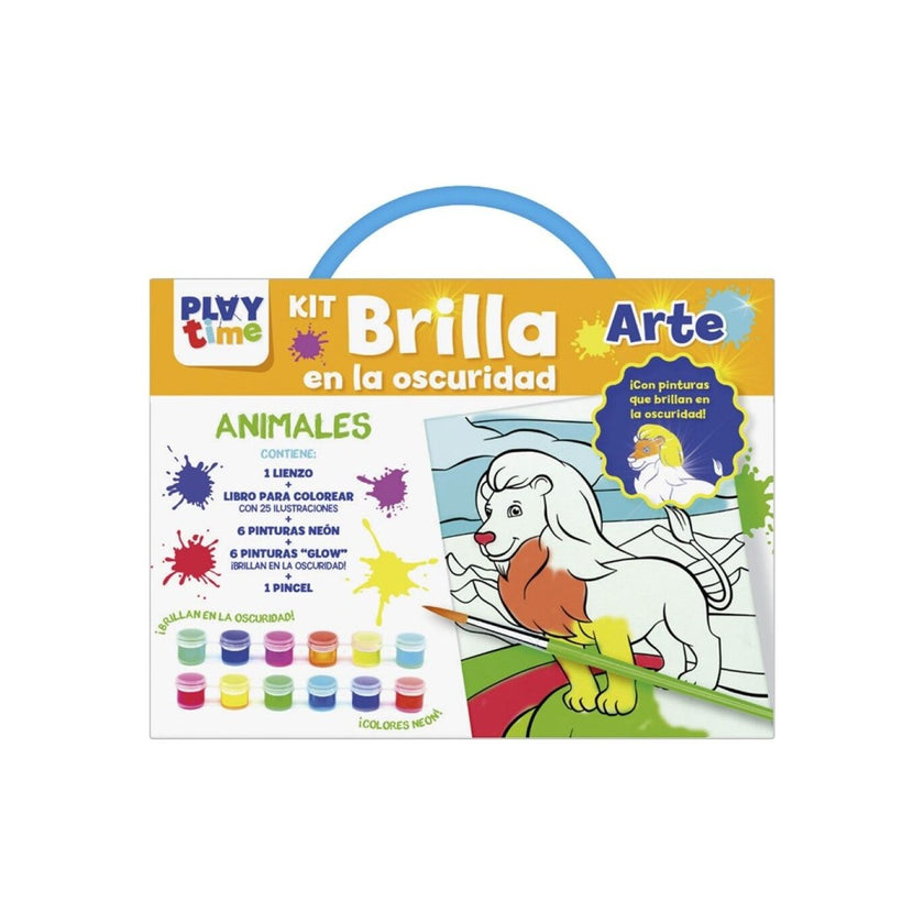 Kit arte brilla en la oscuridad animales