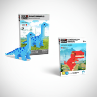 Pack Pix Brix Dinosaurios – Set de Construcción 3D Brachiosaurus (808 piezas) y T-Rex (397 piezas) | Bloques de Encaje Slide+Stack | Juguete Educativo para Niños +6 Años
