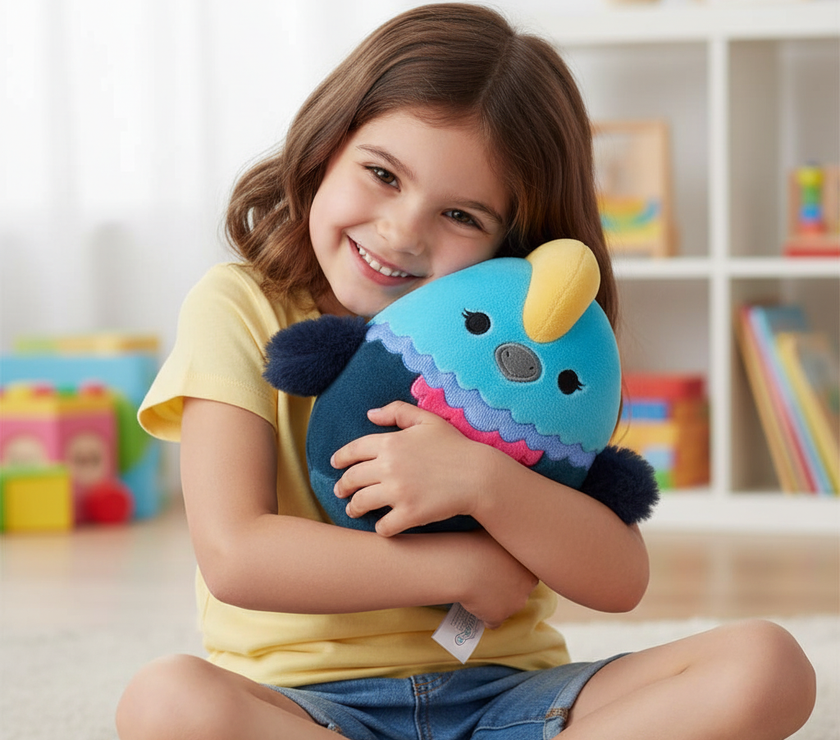 Squishmallows Melrose el Casuario – Peluche Suave 30 cm | Cojín de Peluche Coleccionable Original | Juguete para Niños y Adulto