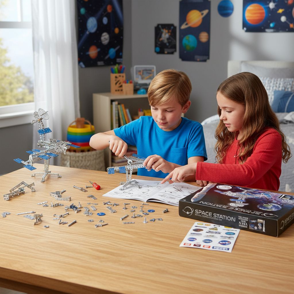 Kit de Construcción de Metal – Estación Espacial NASA | Maqueta 3D para Montar | Puzzle Mecánico Educativo para Adultos y Niños +14 Años