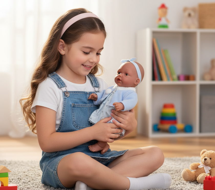 Muñeca Arias Elegance Azul Ref. 60610-1 – Muñeca Bebé de 42 cm con Conjunto Azul y Complementos | Fabricada en España