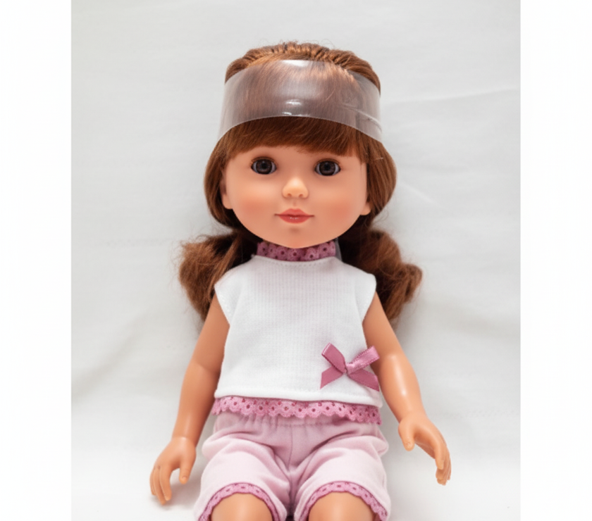 Muñeca Arias Elegance Martina con Pantalón Corto Rosa – Muñeca Bebé de 38 cm con Conjunto Elegante | Fabricada en España