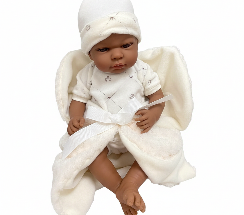 Muñeca Arias Elegance con Mantita – Muñeca Bebé de 40 cm con Conjunto y Accesorios | Fabricada en España