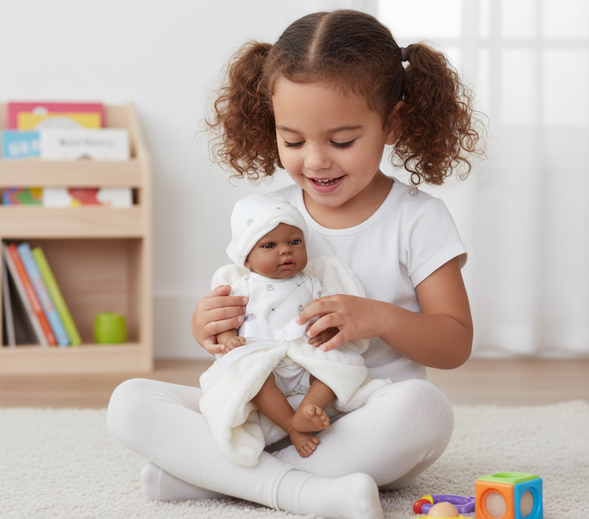Muñeca Arias Elegance con Mantita – Muñeca Bebé de 40 cm con Conjunto y Accesorios | Fabricada en España