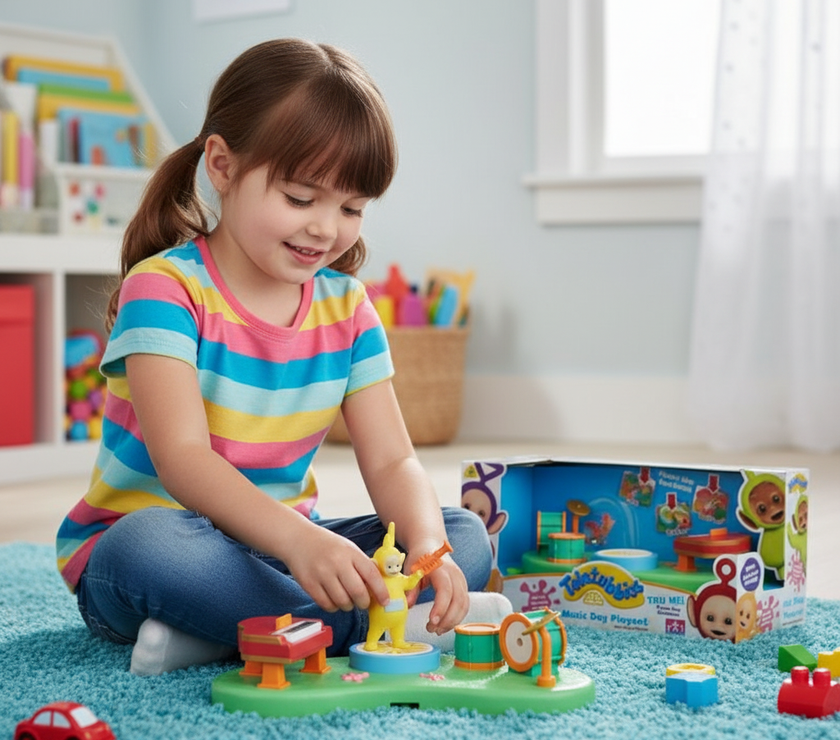 Teletubbies – Playset Día de la Música con Laa Laa | Juguete Musical Infantil con Figura y Accesorios | Estimula la Creatividad y el Juego Imaginativo